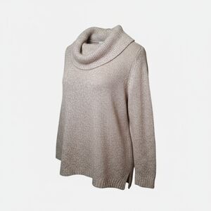 89th & Madison Women’s Cowl Neck Knit Sweater – Beige Heather, Size 1X